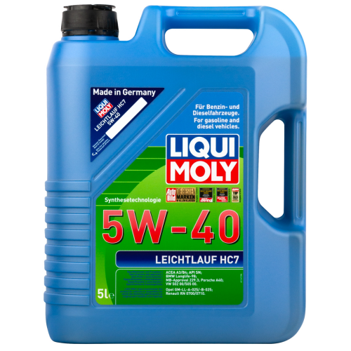 2309 LiquiMoly НС-синт. мот.масло Leichtlauf HC 7 5W-40 SN A3/B4 (5л) - 5 л