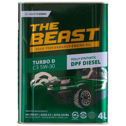 E0201L04U1 THE BEAST Синт-ое мот.масло TURBO D C3 5W-30 (4л) - 4 л