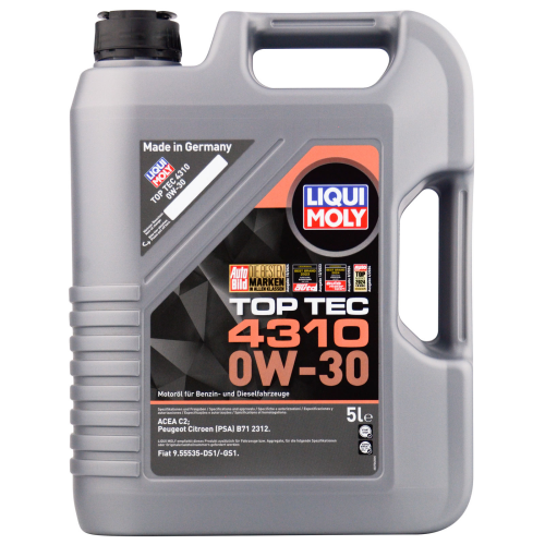 2362 LiquiMoly НС-синт. мот.масло Top Tec 4310 0W-30 C2 (5л) - 5 л