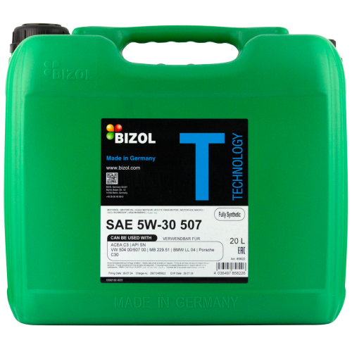 85822 BIZOL Синт-ое мот.масло Technology 5W-30 507 SM C3 (20л) - 20 л