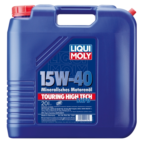 1061 LiquiMoly Мин. мот.масло THT SHPD-Motoroil Basic 15W-40 CH-4/SL A3/B4/E7 (20л) - 20 л