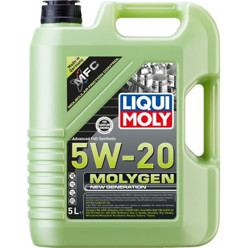 Синтетическое моторное масло Molygen New Generation 5W-20 - 5 л