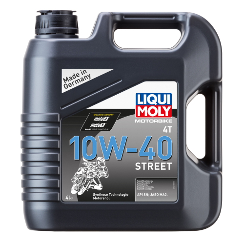 7512 LiquiMoly НС-синт. мот.масло д/4-т.мотоц. Motorbike 4T Street 10W-40 SN Plus MA2 (4л) - 4 л